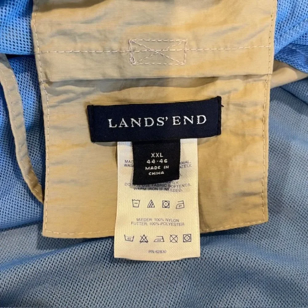 Lands' End Men's Nylon River Shorts with Liner Cargo Beige Tan Khaki Size XXL‎